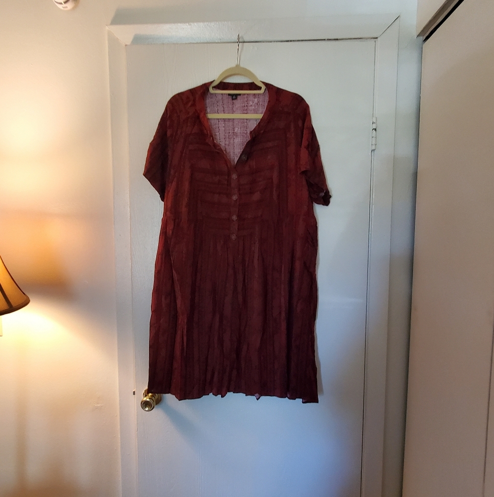 Torrid Burgundy Button-Down Dress